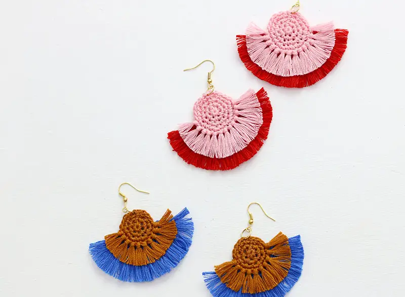 Crochet Tiranga Hoop Earrings in India - Kakoli's Corner