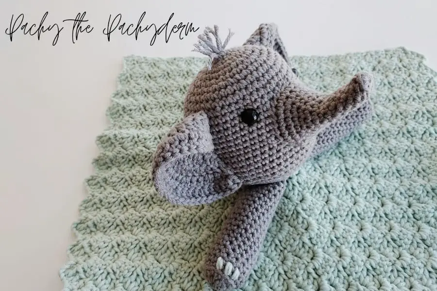 Pachy the Pachyderm – Crochet Elephant Lovey Pattern – Sew Homey